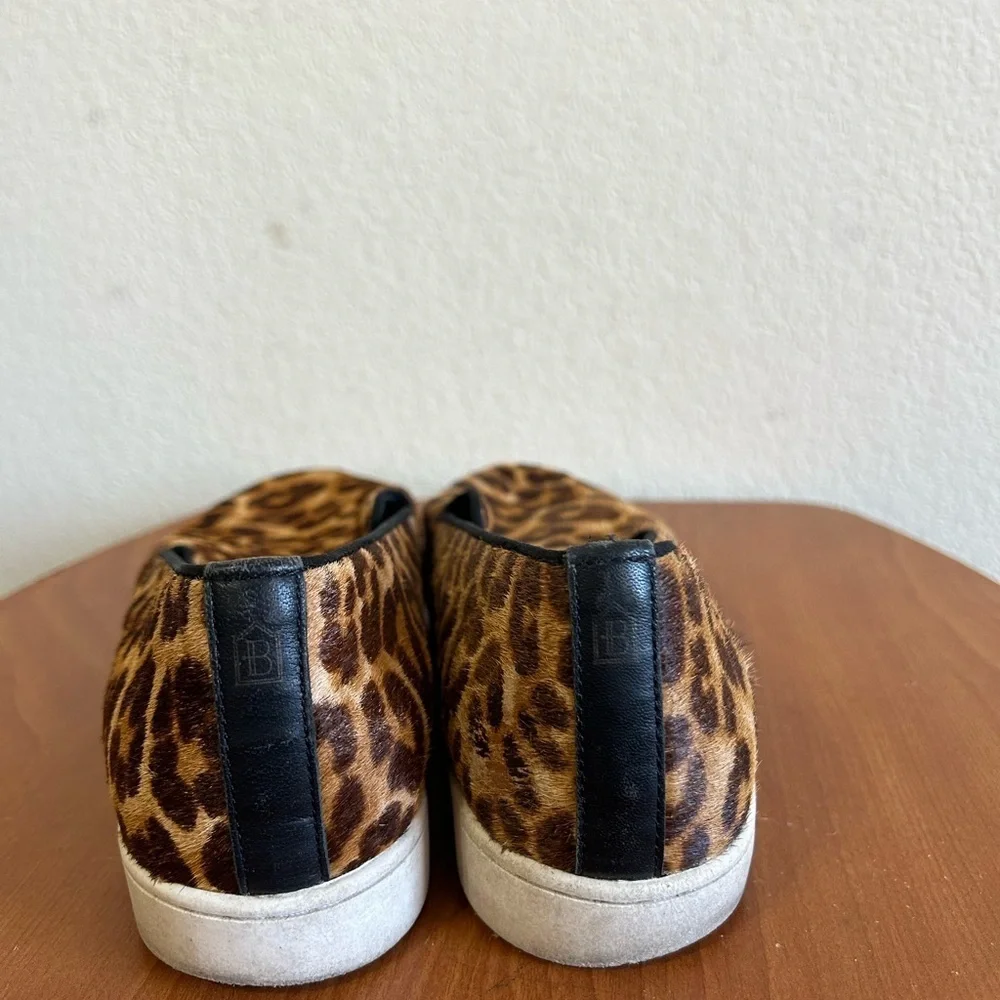 Birdies The Swift Leopard Calf Hair Slip On Loafer Sneakers Women's Size 8 Brown